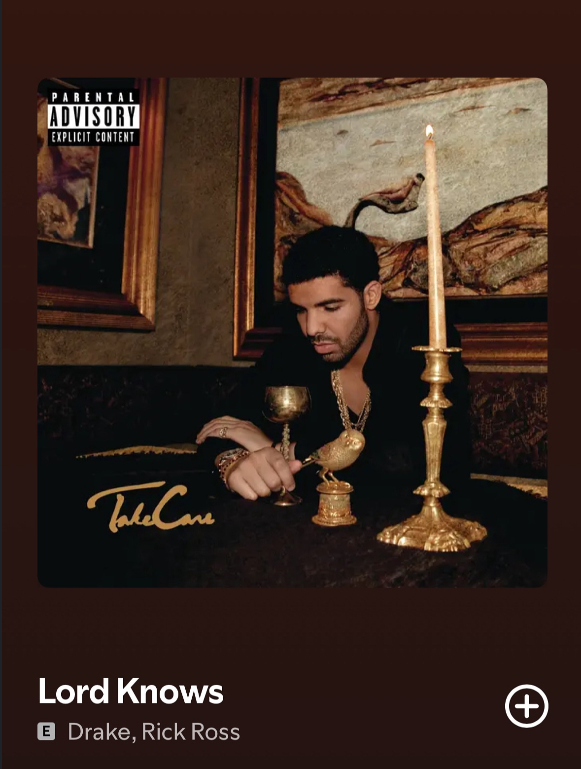 Music player screen showing Lord Knows by Drake